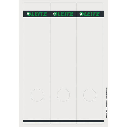 Leitz PC Printable Spine Labels for Standard Lever Arch Files Laser Long Wide Grey 25 A4 Sheets - 3 Labels per Sheet 75 Labels