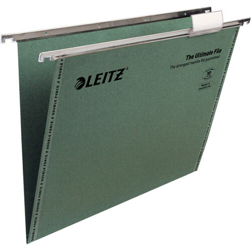 Leitz Ultimate Clenched Bar Suspension Files A4 V-Base Green Pack of 50 Leitz Ultimate Clenched Bar Suspension Files A4 V-Base Green Pack of 50
