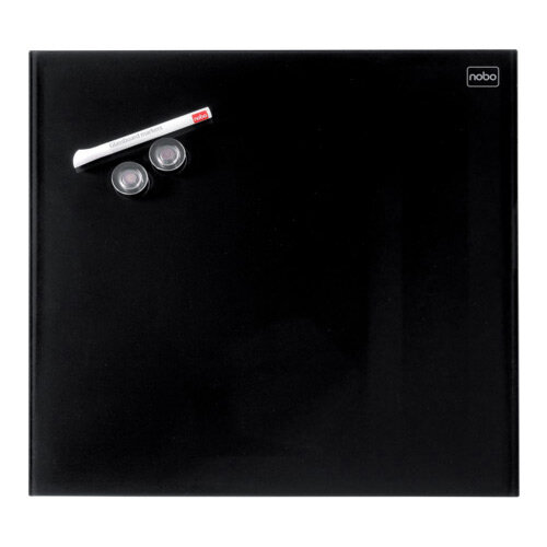 Nobo Diamond Glass Magnetic Whiteboard - Retail Pack 450x450mm Black