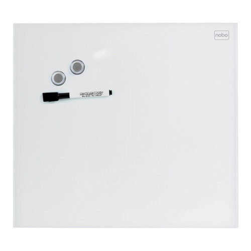 Nobo Diamond Glass Magnetic Whiteboard - Retail Pack 450x450mm White