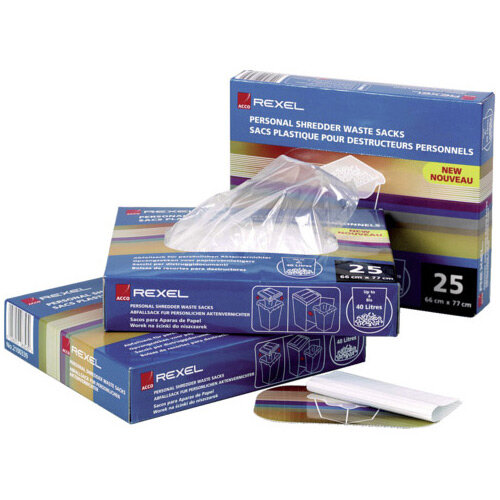 Rexel AS2000 Heavy Duty Plastic Shredder Waste Bags 225L Pack of 100 Rexel AS2000 Heavy Duty Plastic Shredder Waste Bags 225L Pack of 100