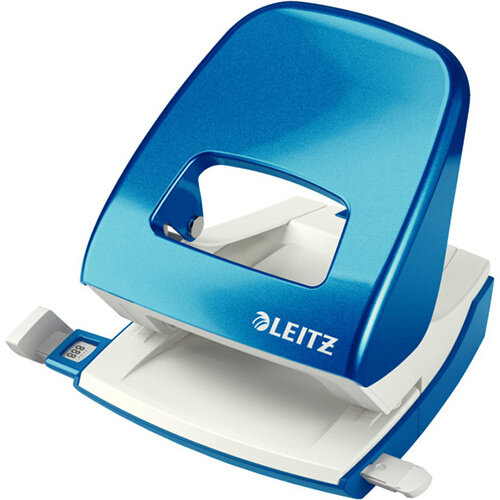 Leitz New NeXXt WOW Metal Office Hole Punch Blister Pk 3mm Metallic Blue