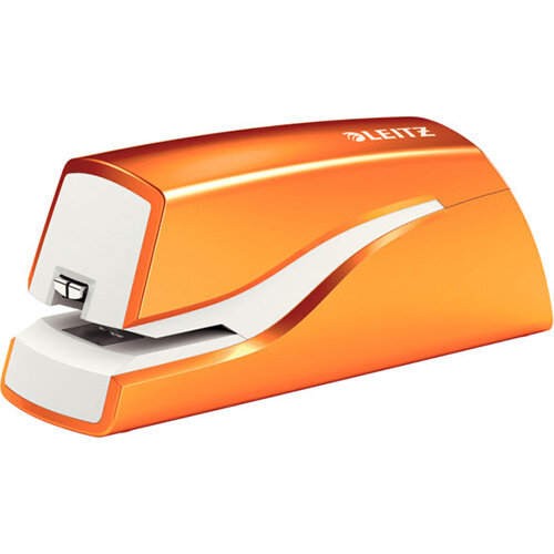Leitz NeXXt Series WOW Electric Stapler Battery-Powered Metallic Orange Leitz NeXXt Series WOW Electric Stapler Battery-Powered Metallic Orange