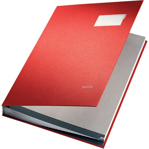 Leitz Signature Book PP Coated With 20 Rigid Card Dividers Red