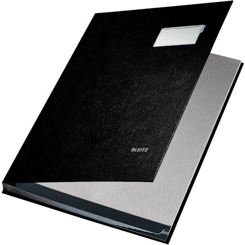 Leitz Signature Book PP Coated With 10 Rigid Card Dividers Black