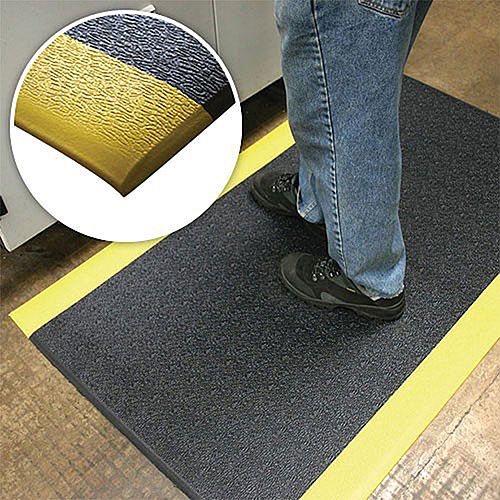 Charcoal and Yellow Mat Anti-Fatigue Floor 0.9mx0.6m Matting