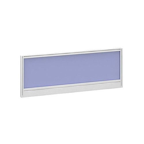 Straight Glazed Office Desk Screen 1000mmx380mm - Electric Blue With White Aluminium Frame Straight Glazed Office Desk Screen 1000mmx380mm - Electric Blue With White Aluminium Frame