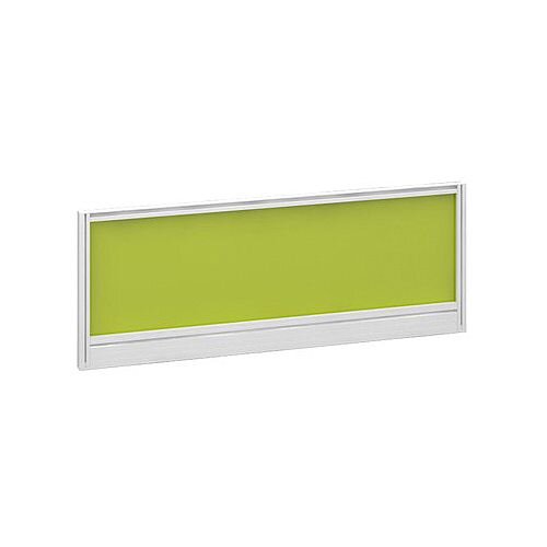 Straight Glazed Office Desk Screen 1000mmx380mm - Acid Green With White Aluminium Frame Straight Glazed Office Desk Screen 1000mmx380mm - Acid Green With White Aluminium Frame