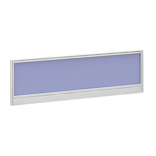 Straight Glazed Office Desk Screen 1200mmx380mm - Electric Blue With White Aluminium Frame Straight Glazed Office Desk Screen 1200mmx380mm - Electric Blue With White Aluminium Frame