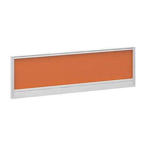 Straight Glazed Office Desk Screen 1200mmx380mm - Mandarin Orange With White Aluminium Frame Straight Glazed Office Desk Screen 1200mmx380mm - Mandarin Orange With White Aluminium Frame