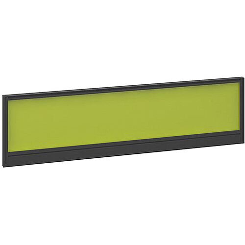 Straight Glazed Office Desk Screen 1400mmx380mm - Acid Green With Black Aluminium Frame Straight Glazed Office Desk Screen 1400mmx380mm - Acid Green With Black Aluminium Frame
