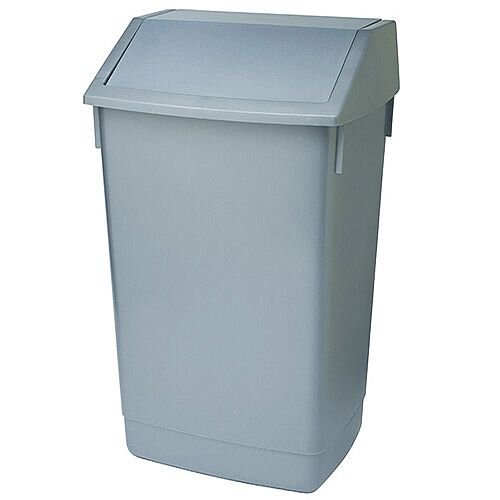 Addis 60 Litre Flip Top Waste Bin Metallic Grey Finish AG813418