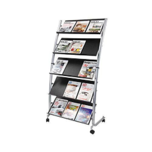 Alba 5 Shelf Single Sided Mobile Literature Display Stand 3xA4 DD5GM Alba 5 Shelf Single Sided Mobile Literature Display Stand 3xA4 DD5GM