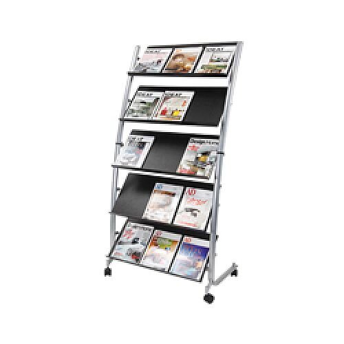 Alba 5 Shelf Single Sided Mobile Literature Display Stand 3xA4 DD5GM