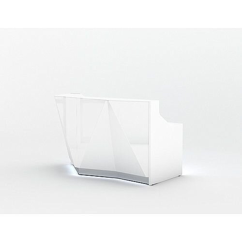 ALPA Straight Reception Desk with White Glass Front W1835xD946xH1100mm ALPA Straight Reception Desk with White Glass Front W1835xD946xH1100mm