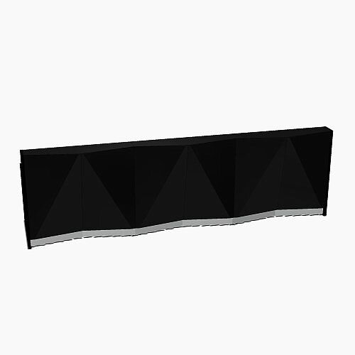 ALPA Straight Reception Desk with Black Glass Front W3656xD946xH1100mm