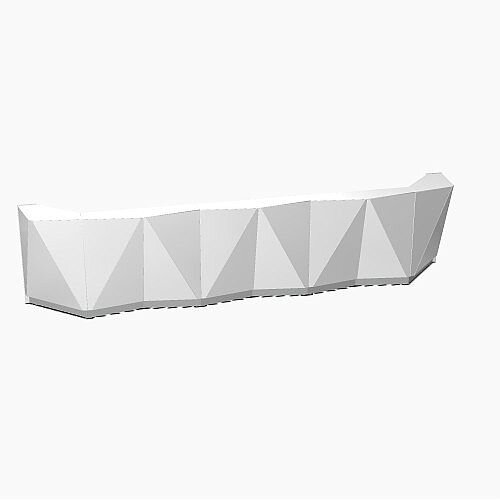 ALPA Straight Reception Desk with Silver Glass Front W4813xD946xH1100mm