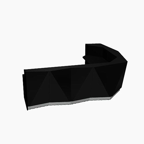 ALPA Curved Reception Desk with Black Glass Front W3135xD2514xH1100mm ALPA Curved Reception Desk with Black Glass Front W3135xD2514xH1100mm