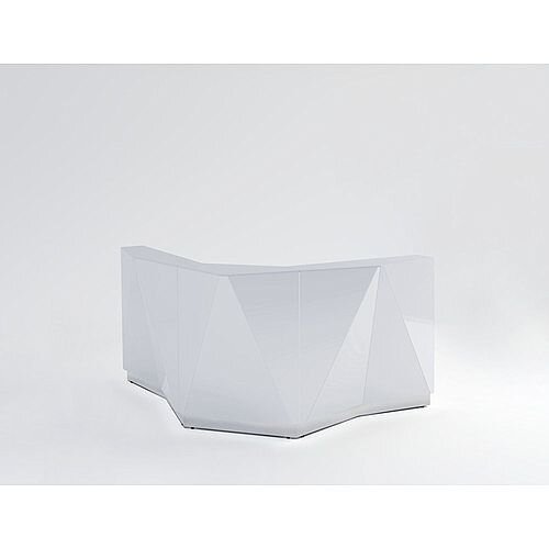 ALPA Curved Reception Desk with Silver Glass Front W1907xD1907xH1100mm