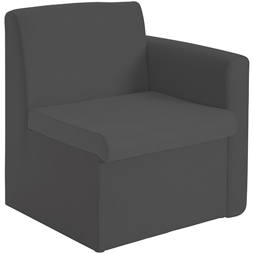 Alto modular reception seating with left hand arm - charcoal Alto modular reception seating with left hand arm - charcoal