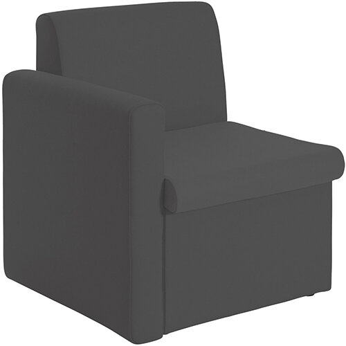 Alto modular reception seating with right hand arm - charcoal Alto modular reception seating with right hand arm - charcoal