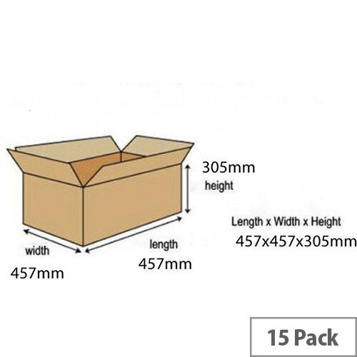 Double Wall Packing Cardboard Boxes 457x457x305mm (Pack of 15) Ref 59189 Double Wall Packing Cardboard Boxes 457x457x305mm (Pack of 15) Ref 59189