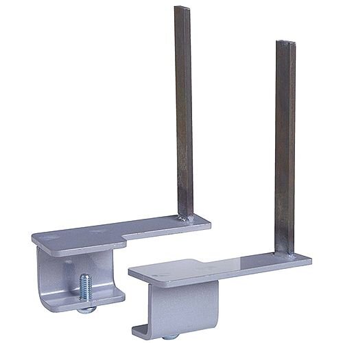 Aluminium Framed Screen Brackets (Pair) To Fit On Back Of Desk - Silver