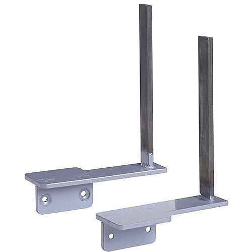 Aluminium Framed Screen Brackets (Pair) To Fit On Desk Return - Silver