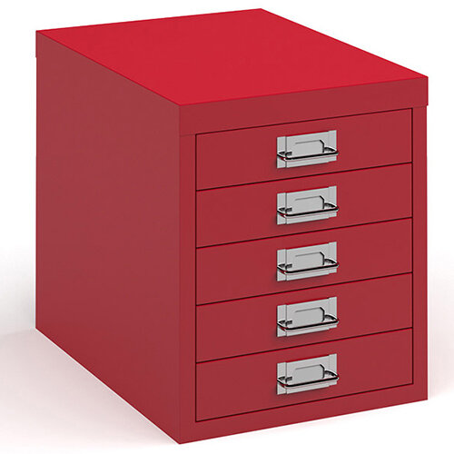Bisley Multidrawer With 5 Drawers - Red