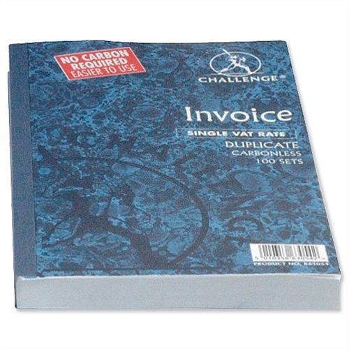 Challenge Duplicate Invoice Book 210x130mm Pack 5