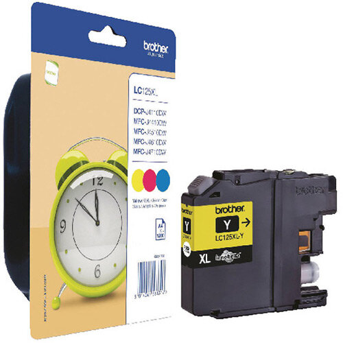 Brother LC-125XL Cyan/Magenta/Yellow High Yield Inkjet Cartridges Pack of 3 LC125XLRBWBP Brother LC-125XL Cyan/Magenta/Yellow High Yield Inkjet Cartridges Pack of 3 LC125XLRBWBP