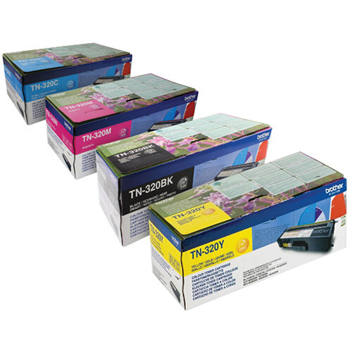 Brother TN320 Toner Cartridge Bundle Cyan/Magenta/Yellow/Black Pack of 4 BA810617