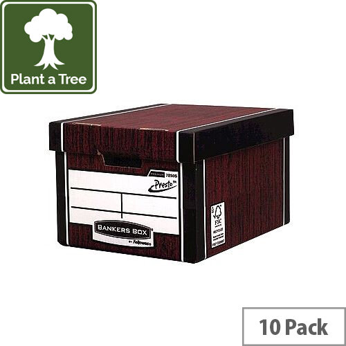 Fellowes Bankers Box Premium 725 Classic Archive Storage Box Woodgrain Pack 10 Fellowes Bankers Box Premium 725 Classic Archive Storage Box Woodgrain Pack 10