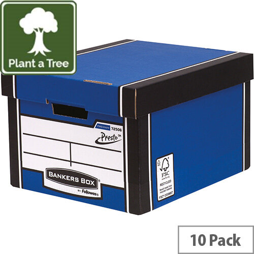 Fellowes Bankers Box Premium 725 Classic Archive Storage Box Blue  Pack of 10