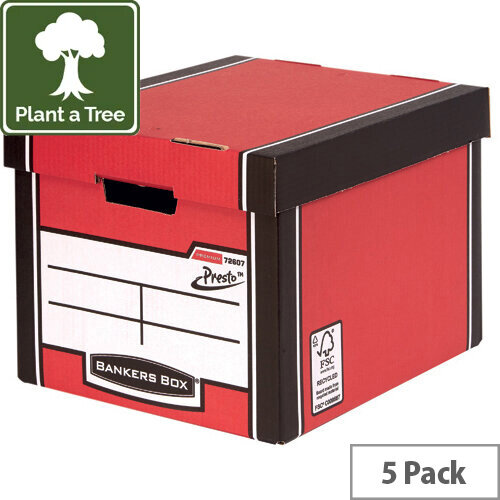 Bankers Box Premium Tall Box Red Pack of 5 7260706