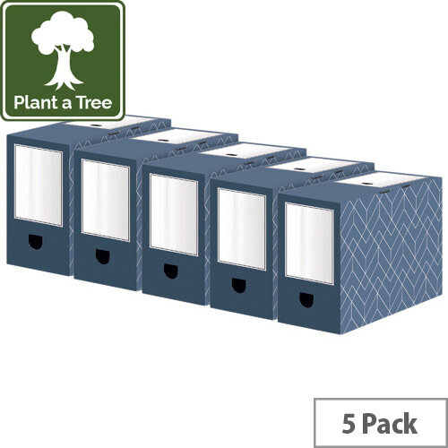 Bankers Box Decor 150mm Transfer File Blue Pack of 5 4483901