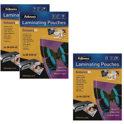 Fellowes Laminating Pouch A4 160 Mic Get 3 packs for the Price of 2 (Pack of 200+100) BB810551 Fellowes Laminating Pouch A4 160 Mic Get 3 packs for the Price of 2 (Pack of 200+100) BB810551