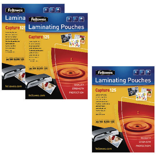 Fellowes Laminating Pouch A4 250 Mic Get 3 Packs for the Price of 2 (Pack of 200+100) BB810553 Fellowes Laminating Pouch A4 250 Mic Get 3 Packs for the Price of 2 (Pack of 200+100) BB810553