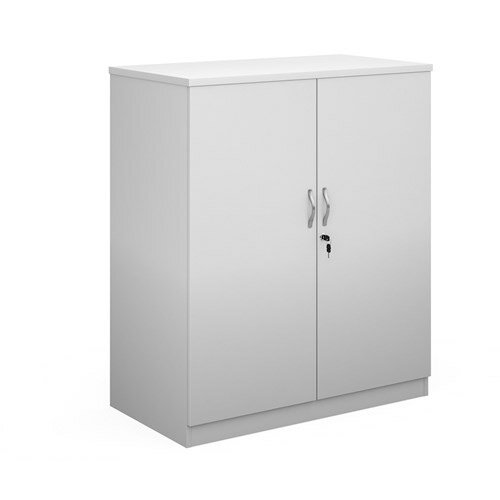 Deluxe Cupboard with Lockable Doors & Adjustable Shelves W1020xD550xH1200mm White