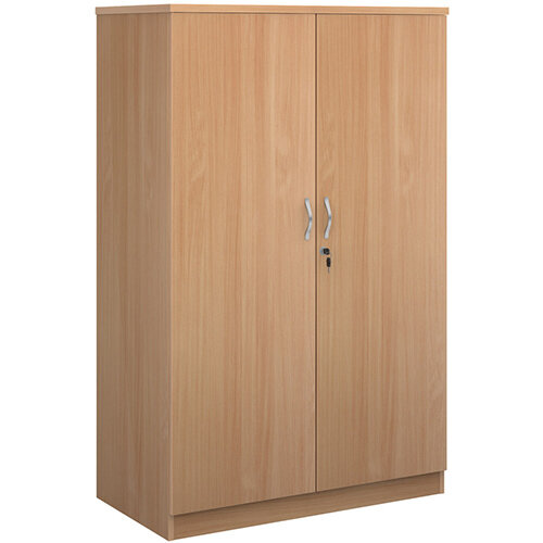 Deluxe double door cupboard 1600mm high with 3 shelves - beech Deluxe double door cupboard 1600mm high with 3 shelves - beech