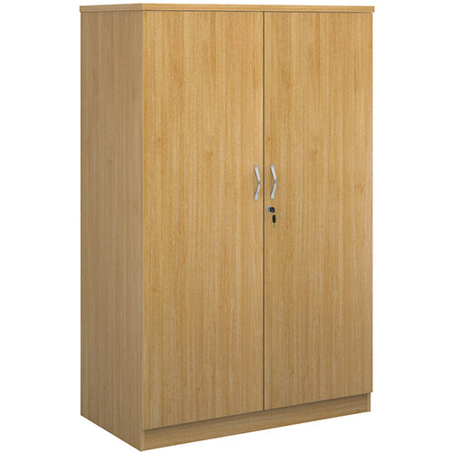 Deluxe double door cupboard 1600mm high with 3 shelves - oak Deluxe double door cupboard 1600mm high with 3 shelves - oak