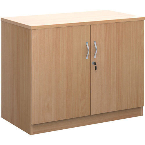 Deluxe double door cupboard 800mm high with 1 shelf - beech Deluxe double door cupboard 800mm high with 1 shelf - beech