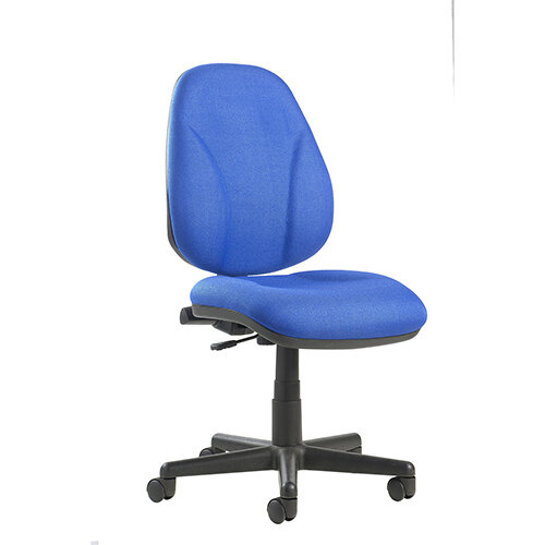 Bilbao fabric operators chair with lumbar support and no arms - blue Bilbao fabric operators chair with lumbar support and no arms - blue