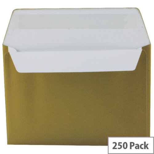 Blake C6 Wallet Envelope Peel And Seal 130gsm Pack of 250 Metallic Gold 113 Blake C6 Wallet Envelope Peel And Seal 130gsm Pack of 250 Metallic Gold 113