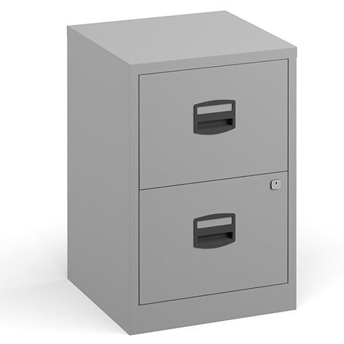 Bisley A4 Home Filer Steel Filing Cabinet With 2 Drawers - Grey