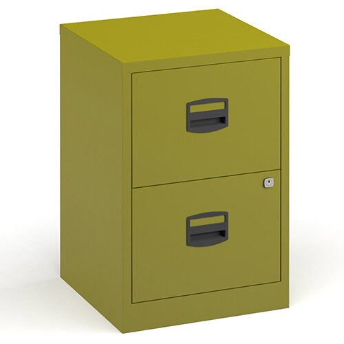 Bisley A4 Home Filer Steel Filing Cabinet With 2 Drawers - Green