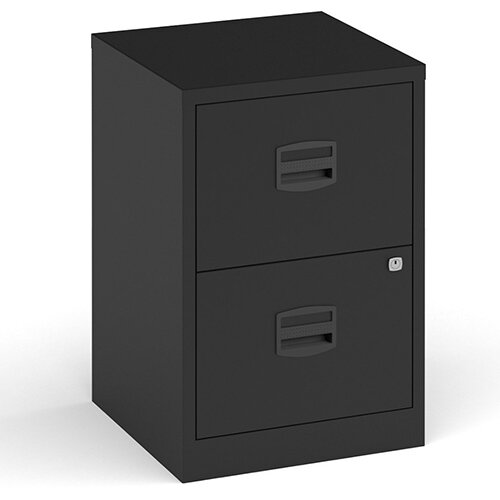 Bisley A4 Home Filer Steel Filing Cabinet With 2 Drawers - Black Bisley A4 Home Filer Steel Filing Cabinet With 2 Drawers - Black