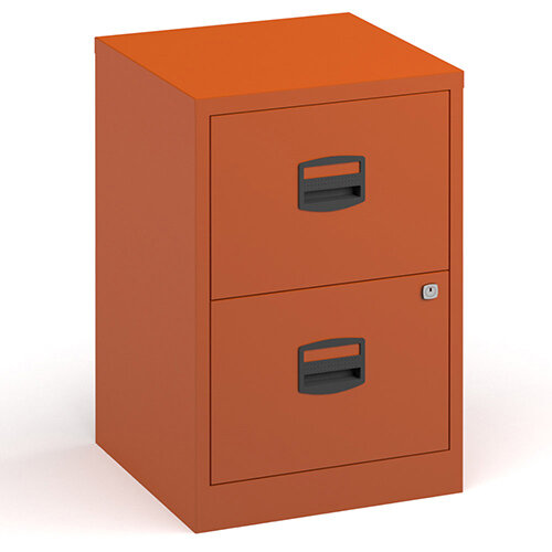 Bisley A4 Home Filer Steel Filing Cabinet With 2 Drawers - Orange