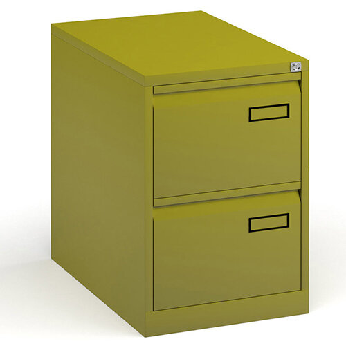 Bisley Steel 2 Drawer Public Sector Contract A4 Filing Cabinet 711mm High - Green