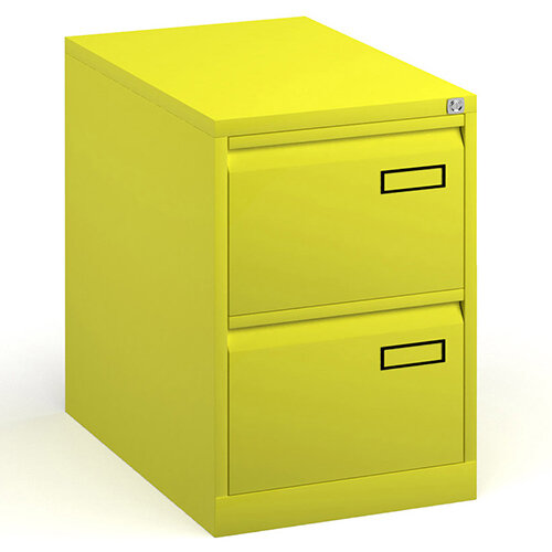 Bisley Steel 2 Drawer Public Sector Contract A4 Filing Cabinet 711mm High - Yellow